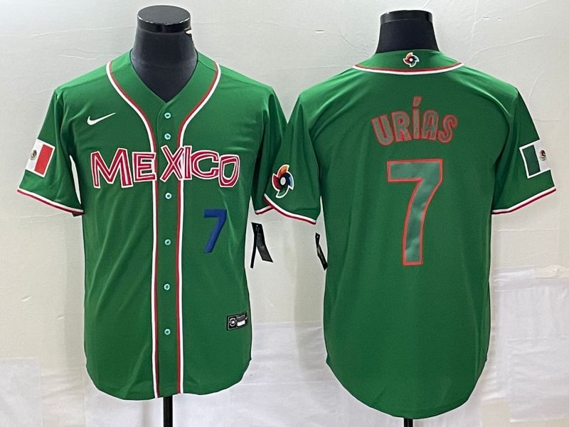 Men 2023 World Cub Mexico 7 Urias Green green Nike MLB Jersey12